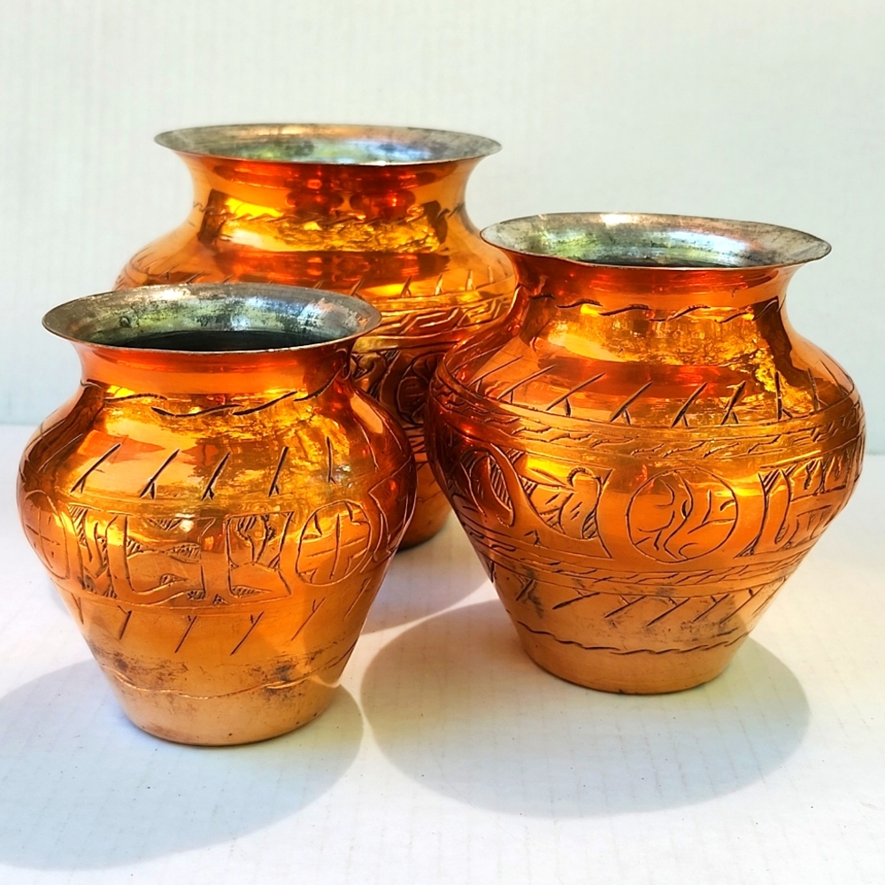 VTG COPPER KALASH LOTA POTS